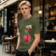 Olive Graphic T-Shirt With I HATE mood swings Cherry Print