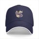 Black baseball cap with spooky fox and pumpkin coffee cup print