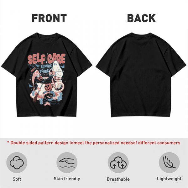Self Care Before Scare Halloween Themed Graphic T-Shirt