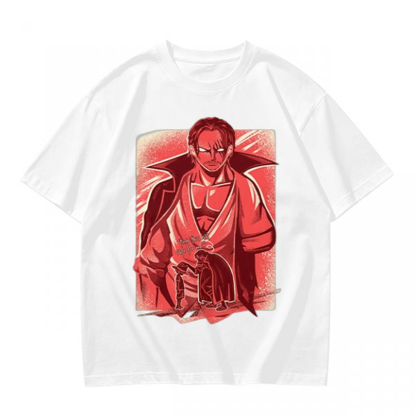 One Piece Shanks Graphic Print Olive T-Shirt