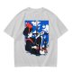 Olive t-shirt with Kiki's Delivery Service window print of girl reading letter
