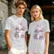 Olive green t-shirt with playful Mount Fuji character graphic print