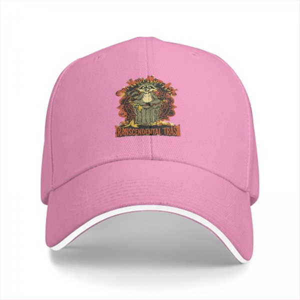 Black Baseball Cap With Raccoon Transcendental Trash Graphic