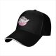 Black baseball cap with muscular Hello Kitty graphic and I Took The Stairs text
