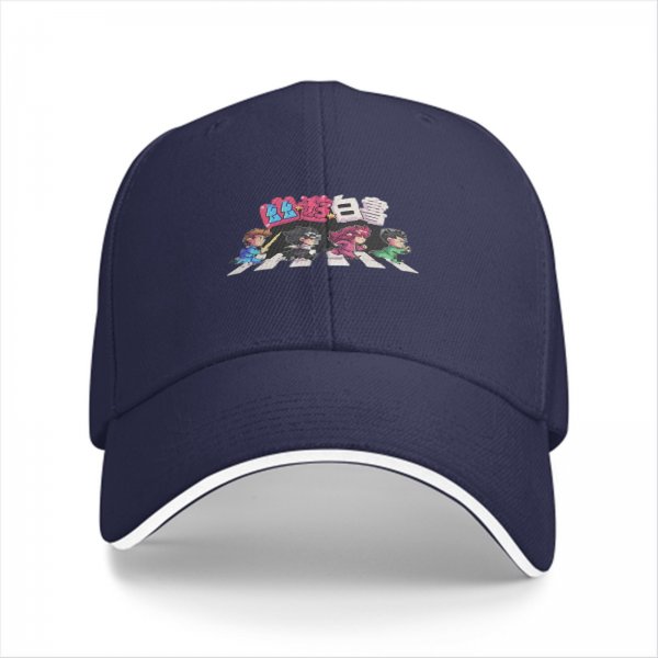 Black baseball cap with Yu Yu Hakusho anime character crosswalk art