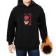 Black Hoodie With Retro Ramen Mountain Graphic Design