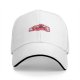 Black baseball cap with cute cat and pink floral graphic