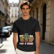 Olive green Christmas beer graphic t-shirt with 'FOR A BEER!' text