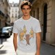 Olive T-Shirt With Cartoon Pineapples And Brown Character Graphic