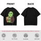 Olive Green T-Shirt With Cute Turtle Holding Coffee Cup Print