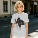 Olive T-Shirt With Dark Crow Holding Knife Graphic Print