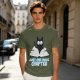 Olive T-Shirt with Black Cat Reading Book 'Just One More Chapter' Print