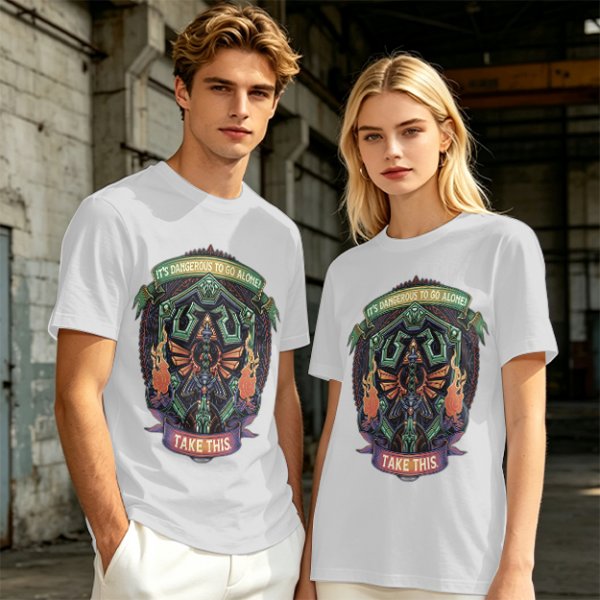 It's Dangerous To Go Alone Take This Zelda Themed Graphic T-Shirt
