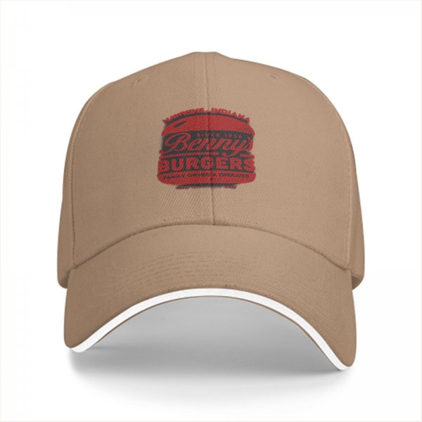 Black baseball cap with Benny's Burgers graphic print