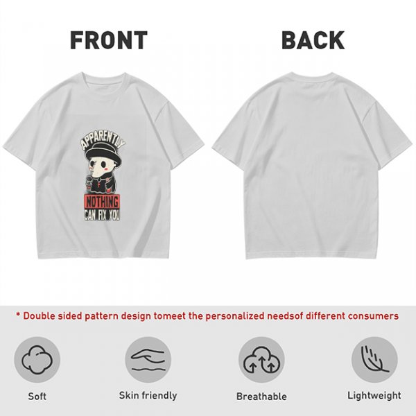 Olive T-Shirt With Cute Plague Doctor Graphic And 'Apparently Nothing Can Fix You' Text