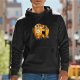 Black hoodie with funny Noah's ark cat graphic print