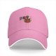 Black Baseball Cap With Cute Red Devil Cat Graphic Design