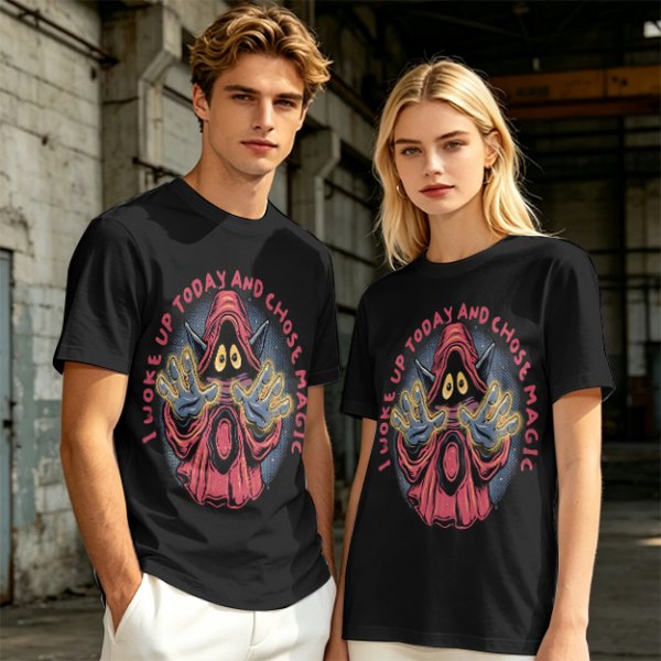 Olive T-Shirt With Wizard Artwork And 'I Woke Up Today And Chose Magic' Text