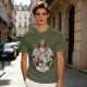 Olive T-Shirt Featuring Monkey D. Luffy Pirate Anime Art