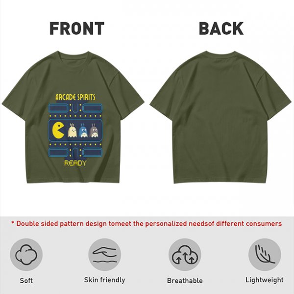 Arcade Spirits Ready Pac-Man Themed Graphic T-Shirt