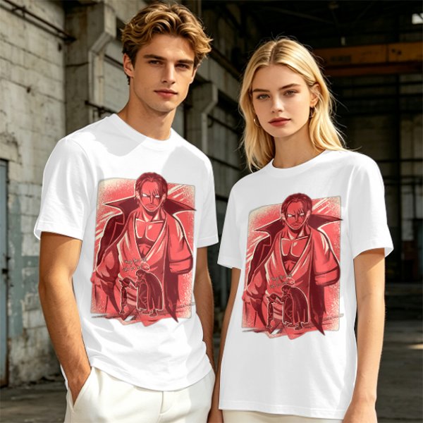 One Piece Shanks Graphic Print Olive T-Shirt