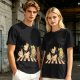 Olive Green T-Shirt With Chasing Chickens And Elf Character Print