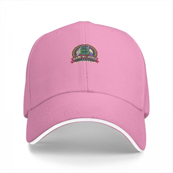 Black baseball cap with retro graphic print design