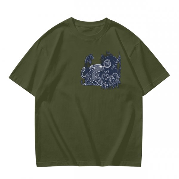 Ori and the Blind Forest Graphic Print Olive Green T-Shirt