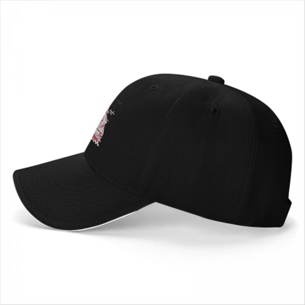 Black Baseball Cap With Support Your Local Pizza Dealer Print