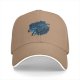 Black Baseball Cap With Blue Graphic Print Design
