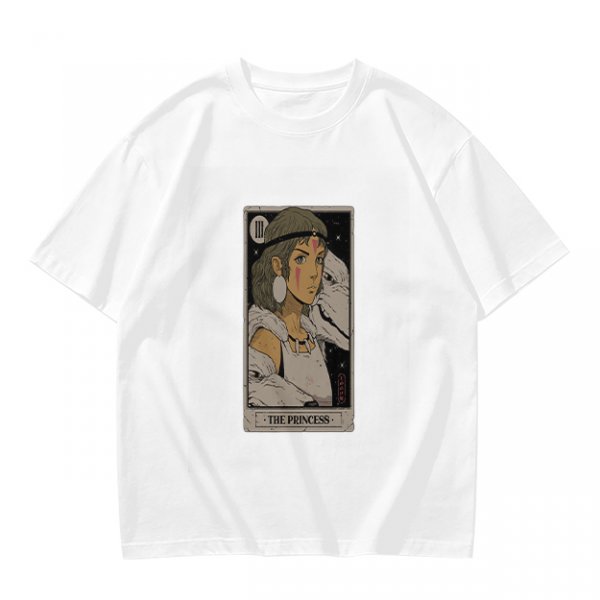 Olive Green T-Shirt With The Princess Tarot Card Style Anime Print