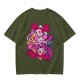 Olive T-shirt with Spinel Character Graphic Print