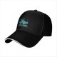 Black baseball cap with classic car and green character graphic