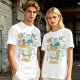 Olive T-Shirt With Kawaii Beer Can Robot Graphic