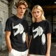 Olive T-Shirt With Surprised Cartoon Figure And Separate Face Print