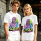 Olive Graphic T-Shirt With ElisaSue Artwork And Slogan