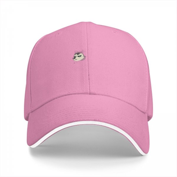 Black Baseball Cap With Small Sloth Face Graphic