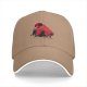 Black Baseball Cap With Playful Black Cat Red Thunder Cat Logo Print