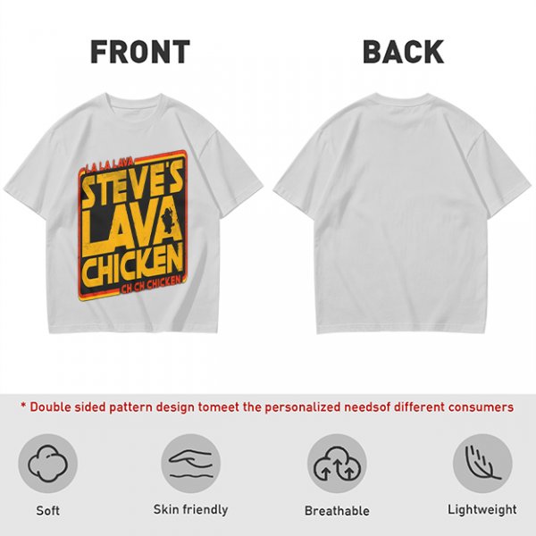 Steve's Lava Chicken Graphic T-Shirt Print Design