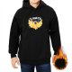 Black hoodie with pirate chick graphic and 'I HATE' text