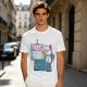 Olive T-Shirt With Cute Artist Cat Art Because Murder Is Wrong Print