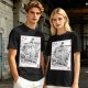 Olive T-shirt with Straw Hat Pirate Ship Art Print