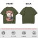 Olive Graphic T-Shirt With Sarcastic Skull Problem Quote