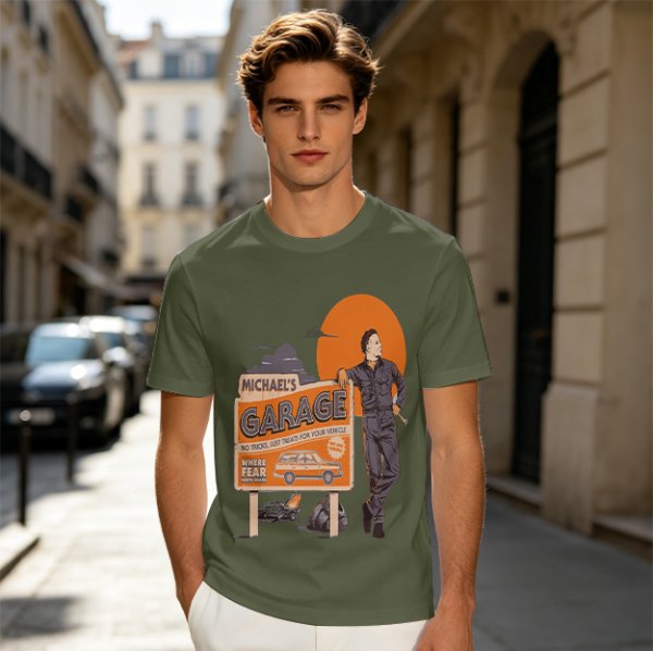 Michael's Garage Horror Themed Graphic T-Shirt