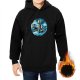 Black Hoodie With Stormy Sea Sailing Ship Graphic Print