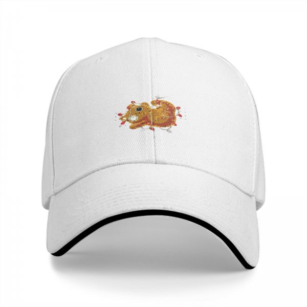 Black Baseball Cap With Tangled Christmas Squirrel Artwork