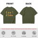 Olive Green T-Shirt With Cute Cartoon Cat Illustrations
