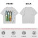 Olive T-Shirt With Stained Glass Style Four Seasons Forest Creature Art