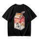 Olive green t-shirt with sarcasm juice carton and grumpy cat print