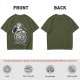 Olive t-shirt with skeleton graphic and 'Cheers! I'm Having Another Crisis' text